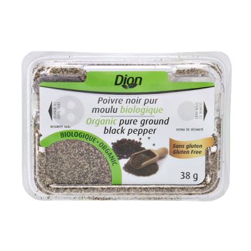 Poivre noir moulu biologique sans gluten