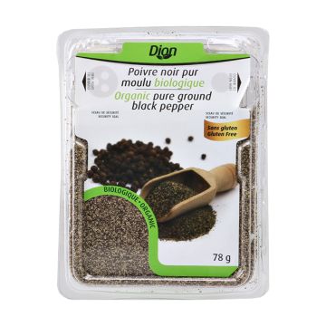 Poivre noir moulu biologique sans gluten