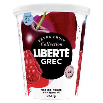 Yogourt grec Extra-fruit 2% Cerise noire framboise