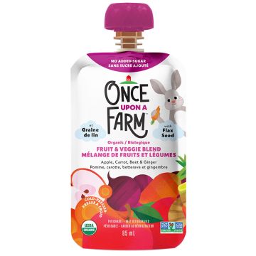 Organic Fruit and Vegetable Mix - Apple Carrot, Beetroot Ginger Flaxseeds