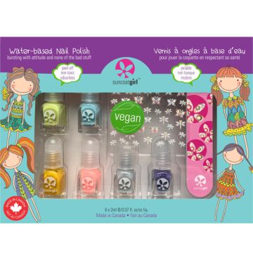Ensemble de vernis à ongles à base d'eau pour enfants - Mini mani végétalienne intelligente