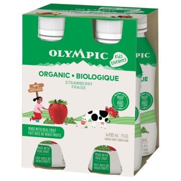 Yogourt à boire biologique 1% Fraise
