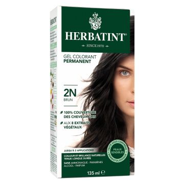 Permanent hair color gel - 2N Brown