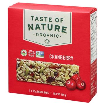 Organic Fruit and Nut Snack Bars - Cranberry