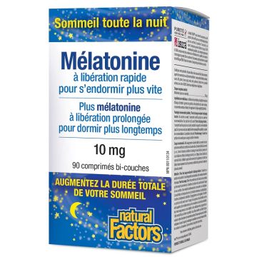 Mélatonine à libération rapide Plus à libération prolongée 10 mg - Sommeil