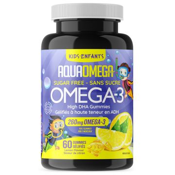 Oméga-3 haute ADH pour enfants 260 mg sans sucre citron - Acides gras
