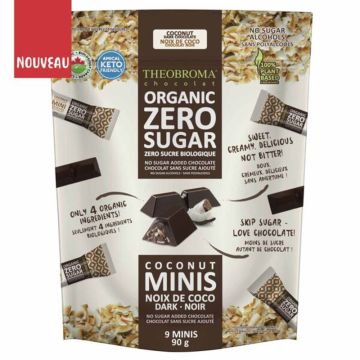 Minis chocolat noir noix de coco zéro sucre biologique équitable
