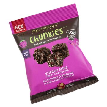 Bouchées énergie croustillantes chocolat noir 60% framboise 