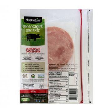 Organic pork -  Sliced ​​cooked ham vacuum-packed