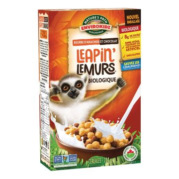 Céréales biologiques -  Envirokidz Leapin’ Lemursᴹᴰ beurre d'arachides et chocolat