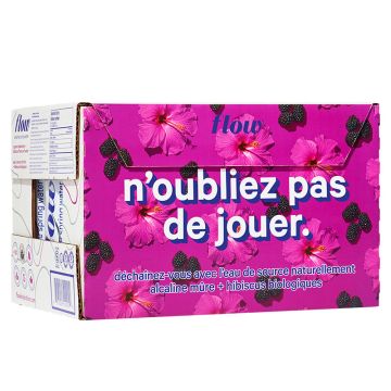 Eau de source alcaline -  Saveur mûres et hibiscus biologiques